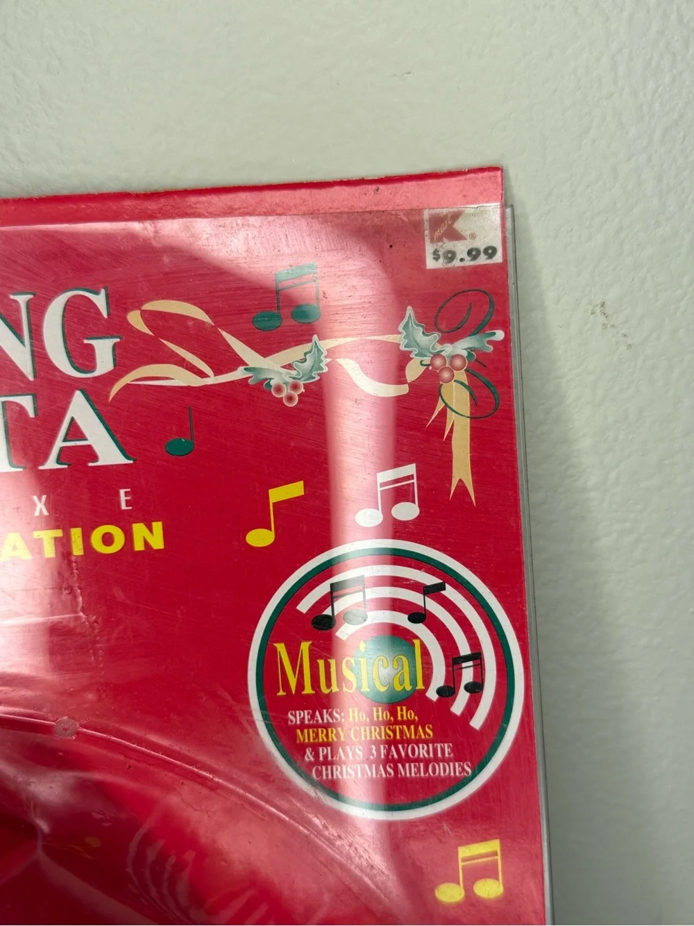 NIP Vintage Telco Santa Claus Head Wall Door Christmas Music Hanging decor